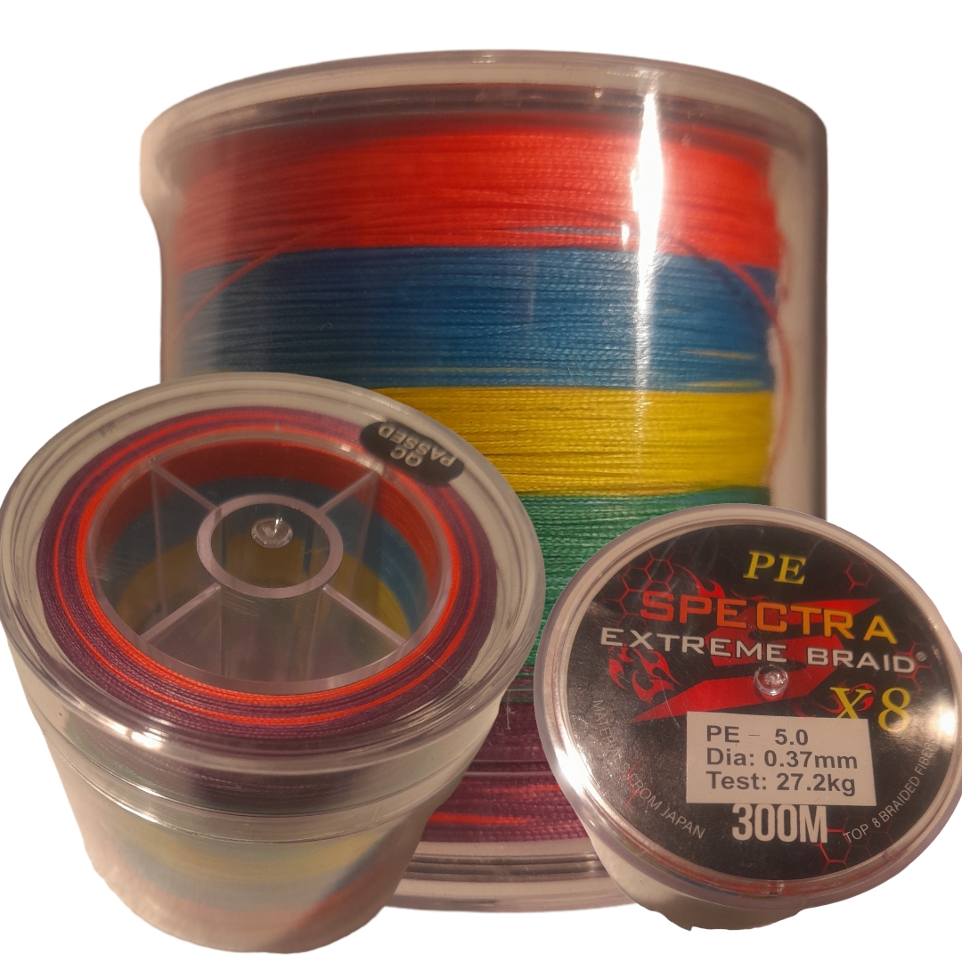 SPECTRA - SPLÉTANÁ ŠŇŮRA EXTREME-BRAID X8 Multi-color 300 m, 0,37 mm, 27,2 kg,