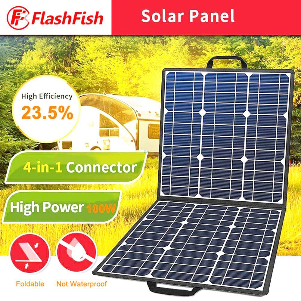 Flashfish SP18V 100W Přenosný Solární Panel 4 v 1